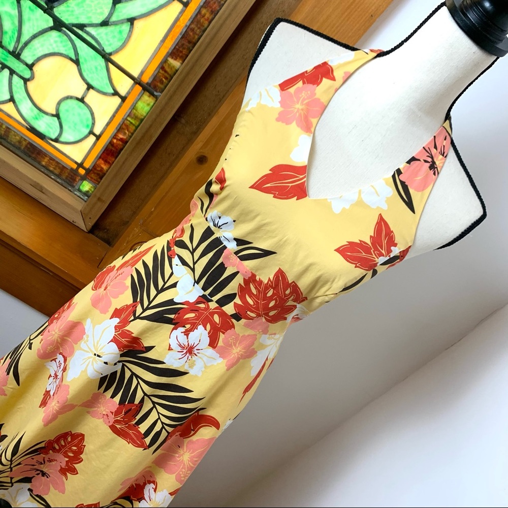 Ann Taylor Hawaiian Sun Neck Tie Dress Sz 2P (XS) - Picture 1 of 10
